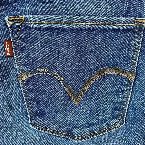 Levi's 512 Perfectly Slimming Bootcut Denim Blue Jeans Size 10 High Waist 31X32 - Picture 9 of 16